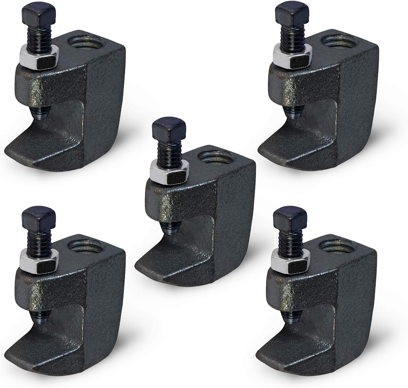 Highcraft DMCT-C34-5 Junior Beam Clamp- Wall Ceiling Mount Vertical Piping Support- Clamp for Copper, Steel, PVC Tubing, 3/4 in., Uncoated Steel (5 Pack)