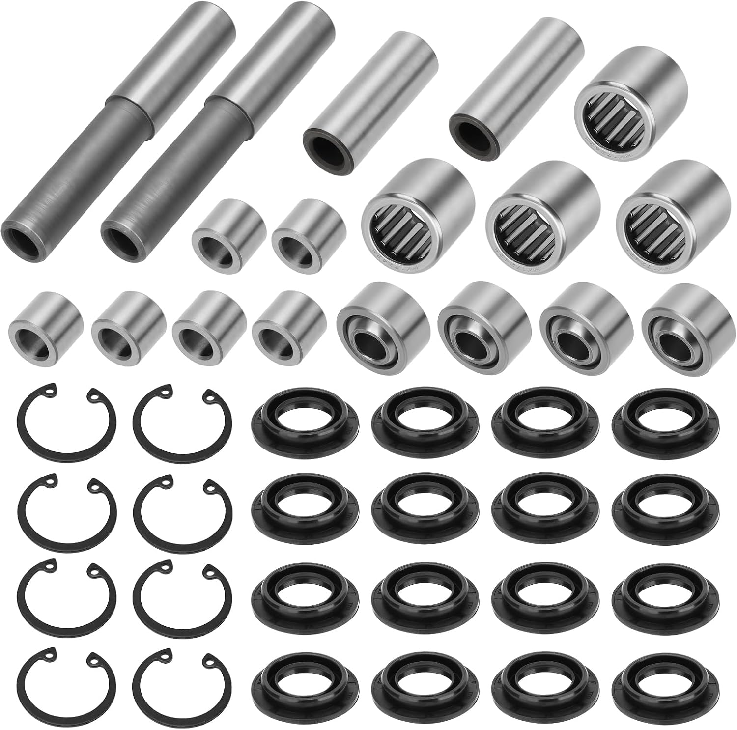 Front Uppper & Lower A Arm Bearing Seal Shaft Rebuild Repair Kit 2 Side for Kawasaki Brute Force 650 4x4i 2006-2013 Brute Force 750 4x4i 2005-2011