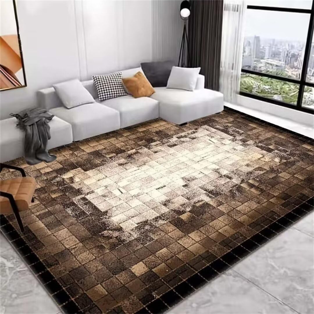 Tapis de chambre doux bloc graphique pour une ambiance cosy