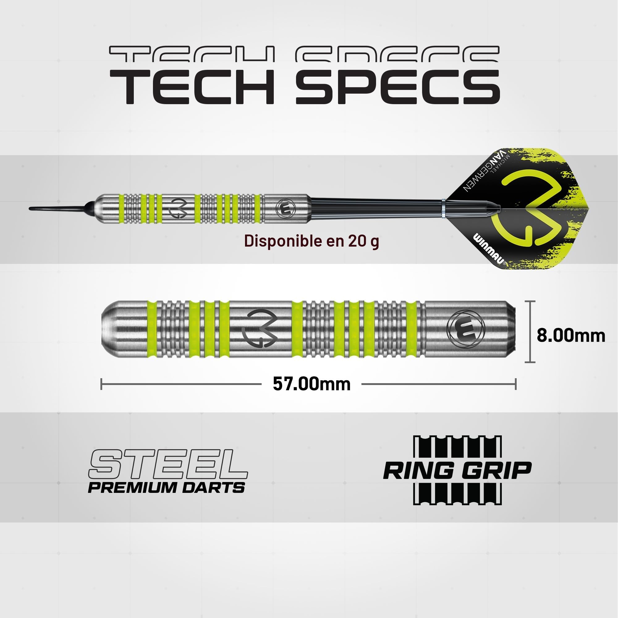 WINMAU Michael Van Gerwen MvG Gift Sets - 50 Piece Darts Set with 4 Sets of Shafts, 4 Sets of Flights Plus Accessories