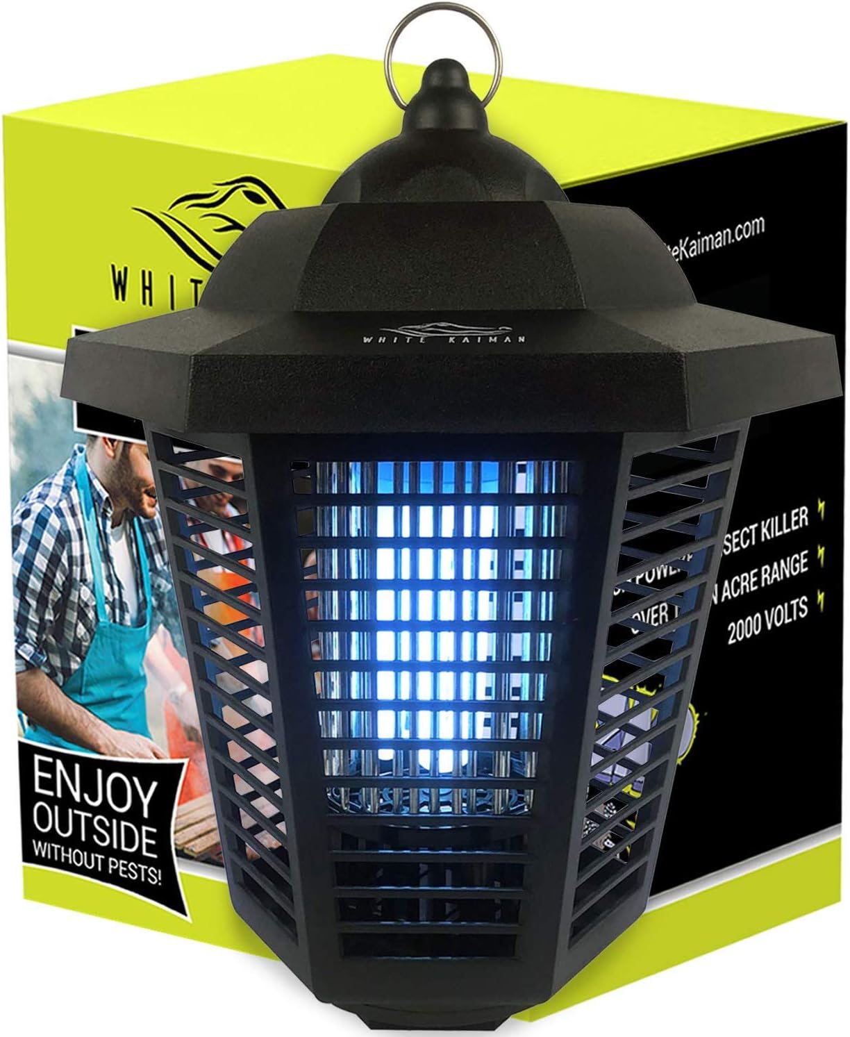 White Kaiman Electric Bug Zapper Outdoor Mosquito Lamp