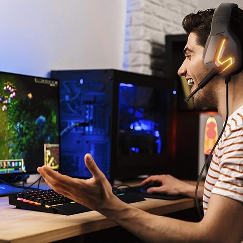 Miniatura 8 de Orzly Hornet RXH-20 Vesuvius Edition - Auriculares de diadema para juegos (naranja) para PC y consolas de videojuegos PS5, PS4, Xbox Series X S,