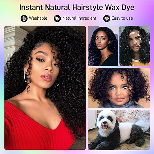 Miniatura 19 de Glod - Tinte temporal para el cabello, cera temporal para el cabello, tinte natural lavable para el cabello, para mujeres, hombres, niños, fiesta