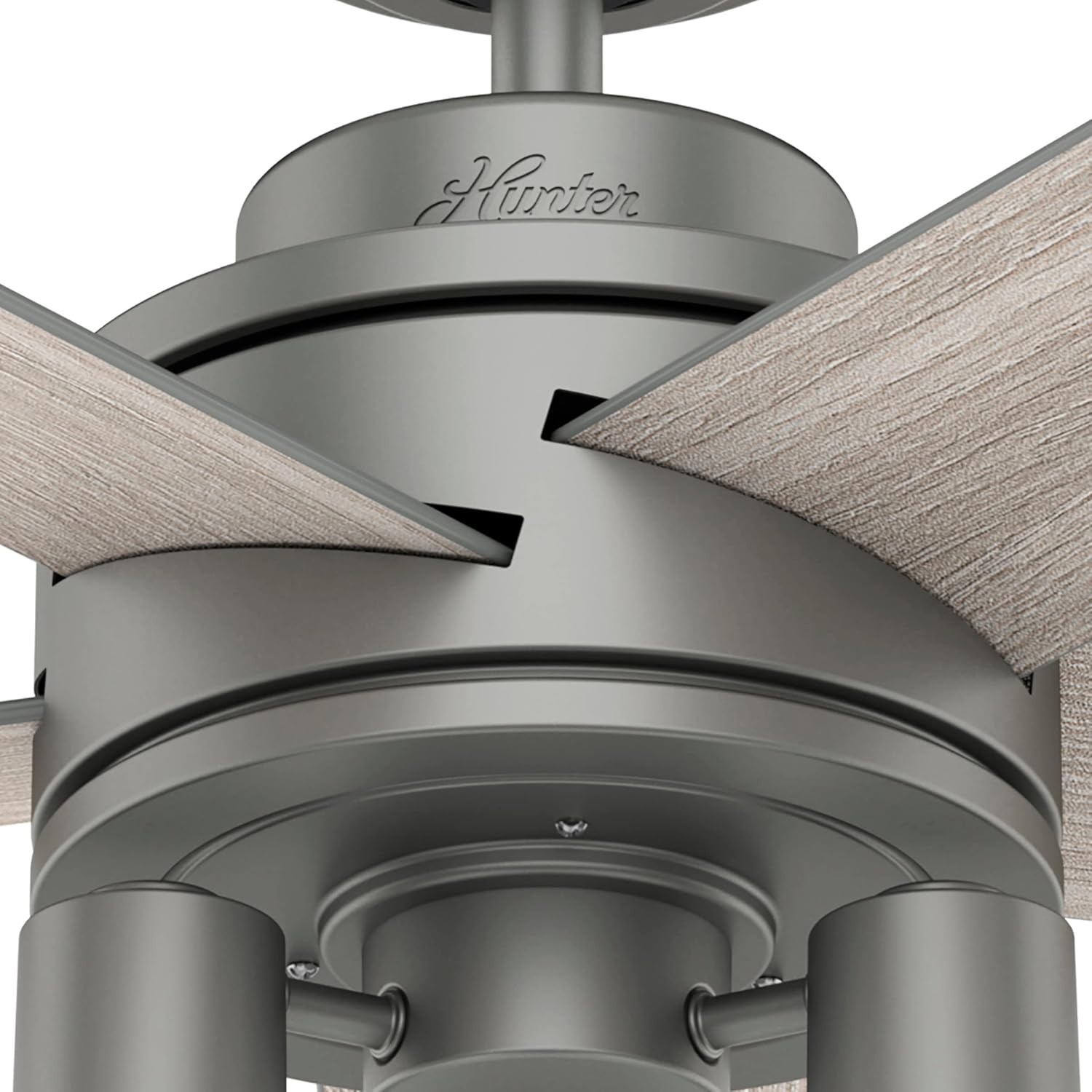 Hunter Fan Company, 51842, 52 inch Hardwick Matte Silver Ceiling Fan with LED Light Kit and Handheld Remote