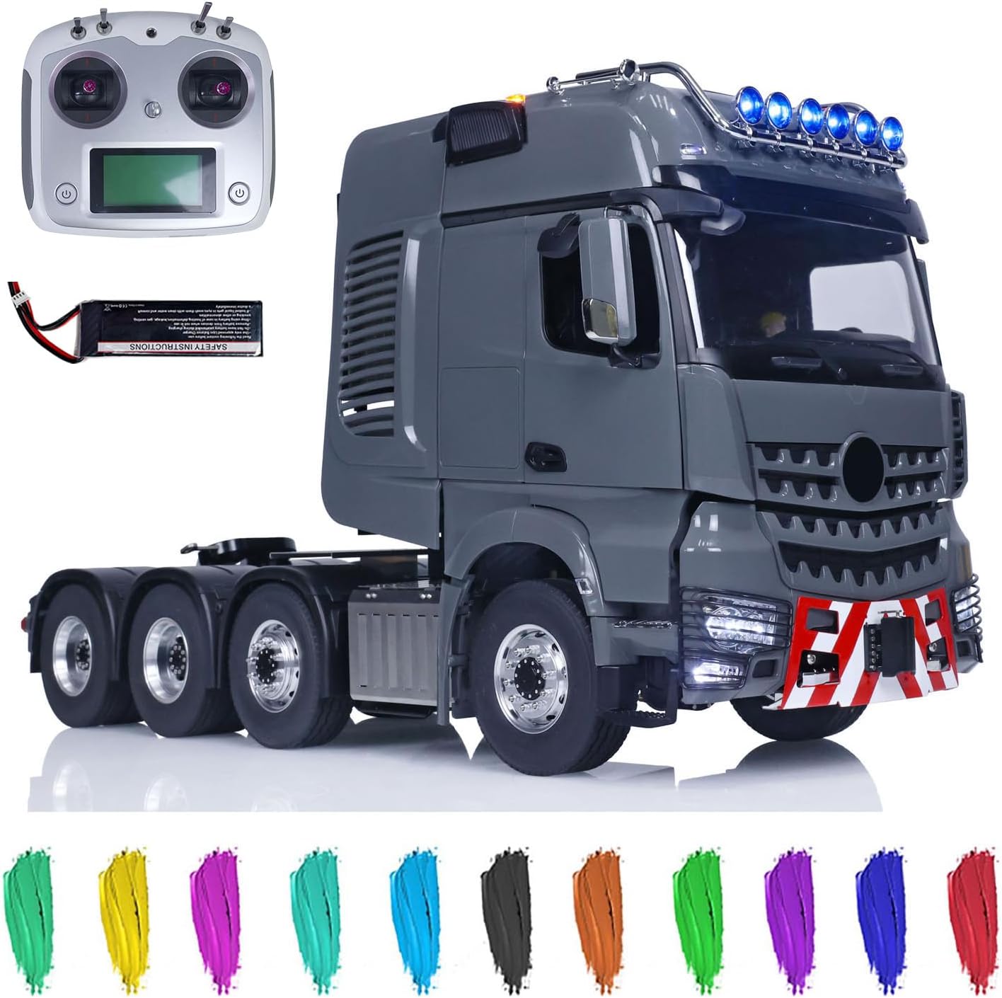1/14 8X8 LESU Metal RC Tractor Truck I6S Remote Control RTR Car Lock Differential Servo Motor Sounds Lights for Adult Hobby