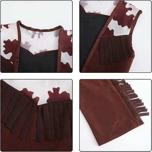 Miniatura 5 de Disfraz de vaquero de Halloween para niños, disfraz de vaquera occidental de policía con sombrero, accesorios de insignia de bandana