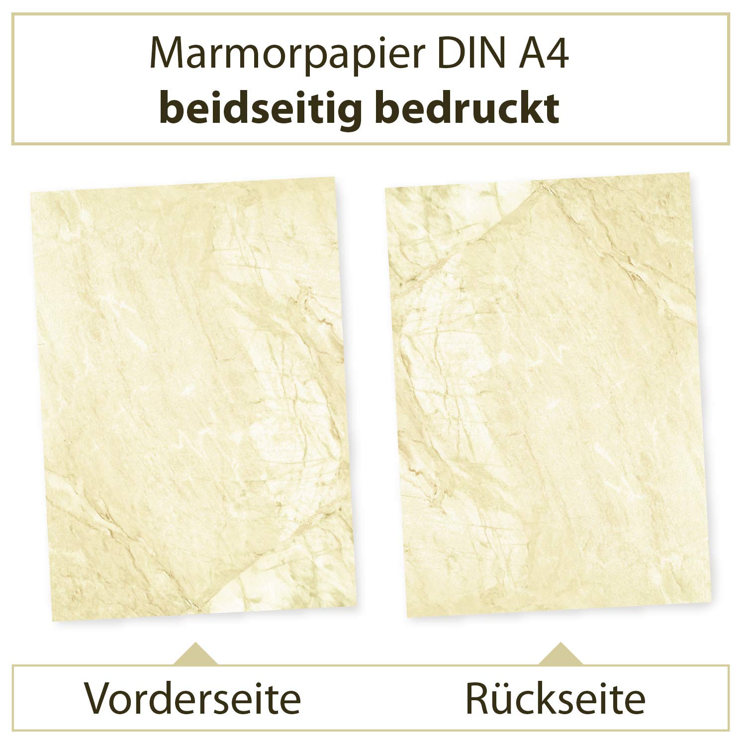 Marmorpapier Briefpapier BEIDSEITIG marmoriert DIN A4 braun 1000 Blatt