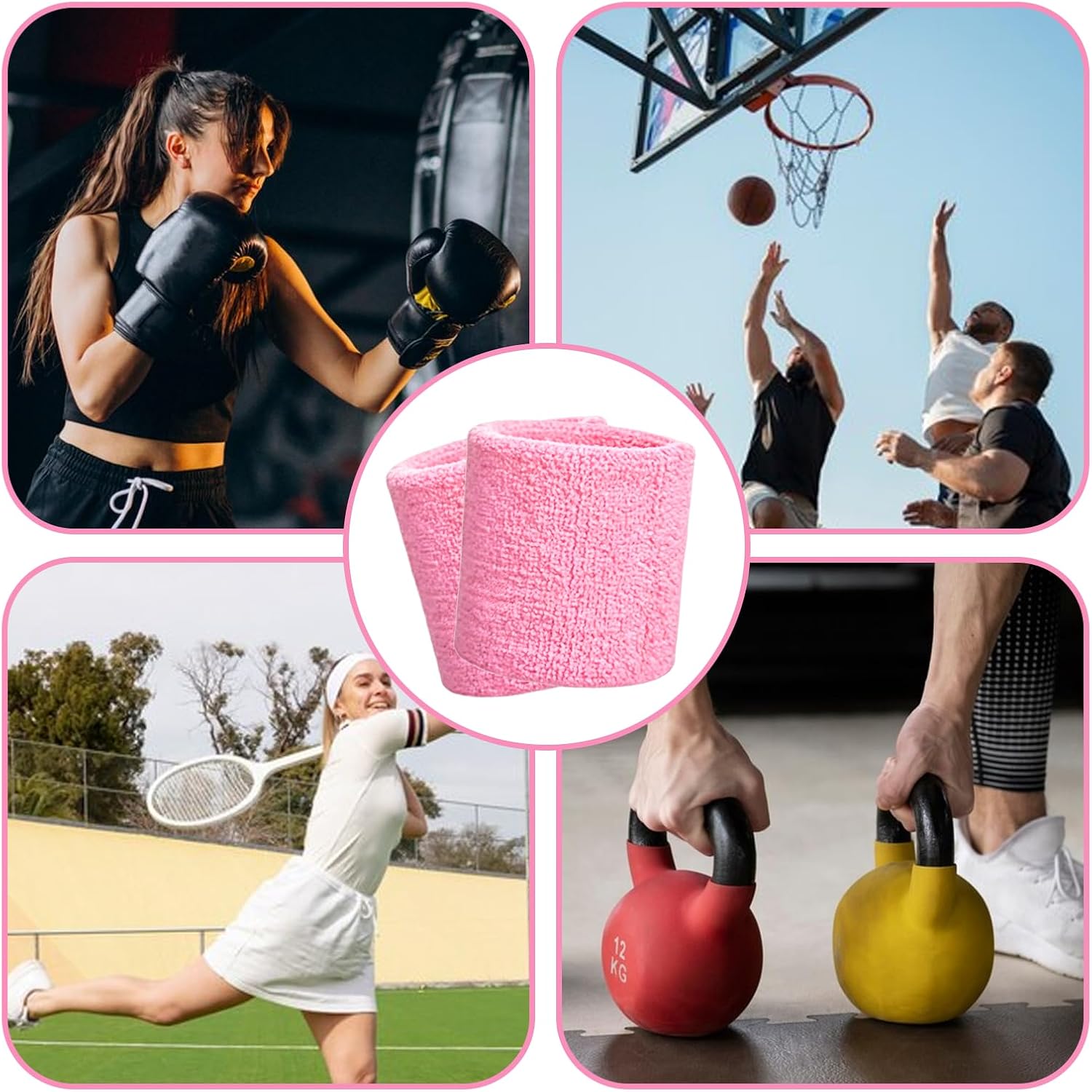 10Pcs Wrist Sweatbands, Wrist Support Wrist Straps Arm Sweatbands Tennis Wrist Bands Absorbent Sweatbands for Basketball Tennis Football Running Working