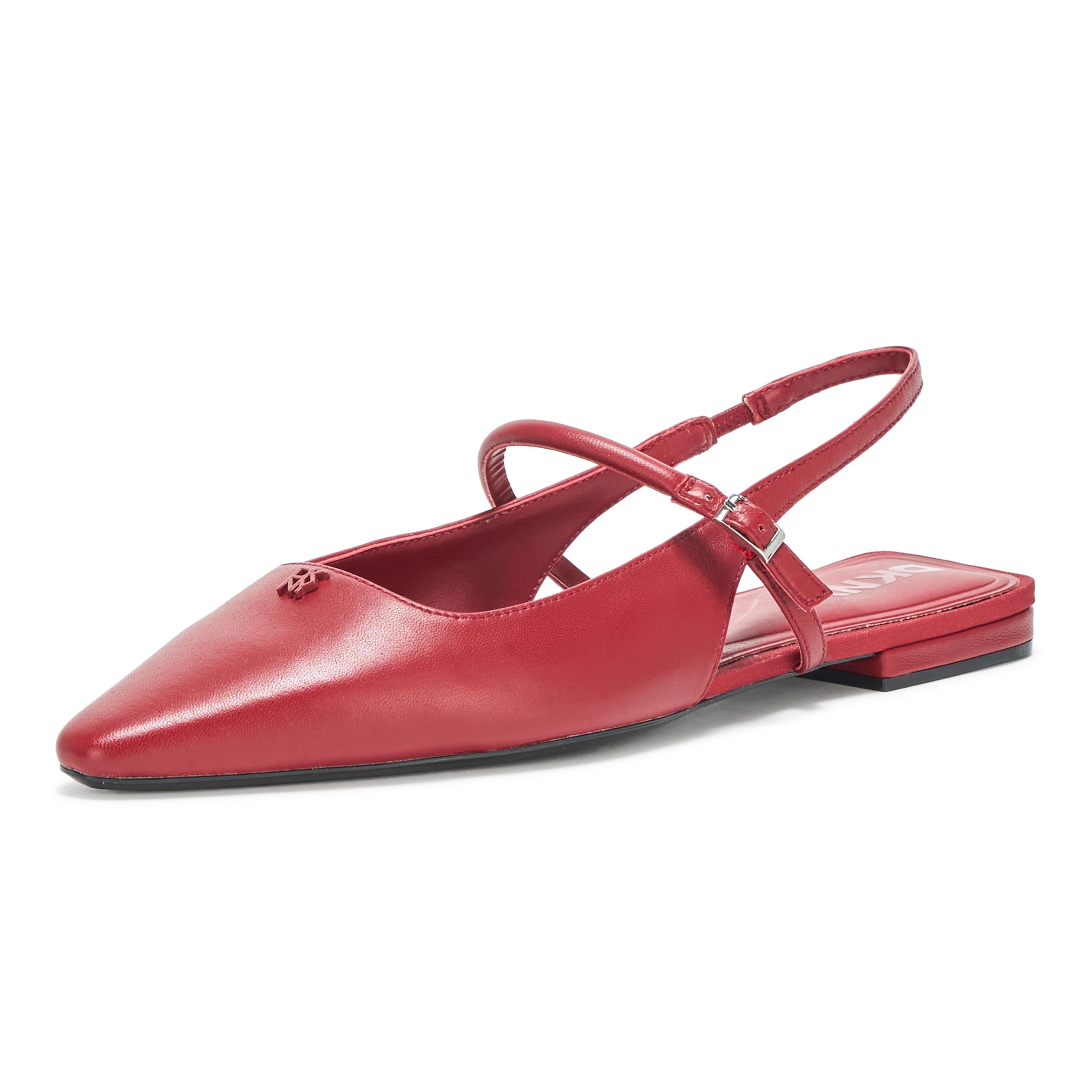 DKNY Femmes Cairo Slingback Flat Mule en cuir premium noir