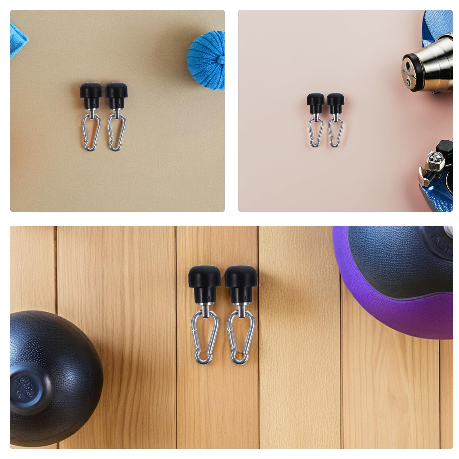 Drahtseilklemmen für Fitnessgeräte, 3 Stück aus Eisen und Kunststoff | Drahtseil und Seilzugsystem, Workout und Exercise, Universell Kompatibel