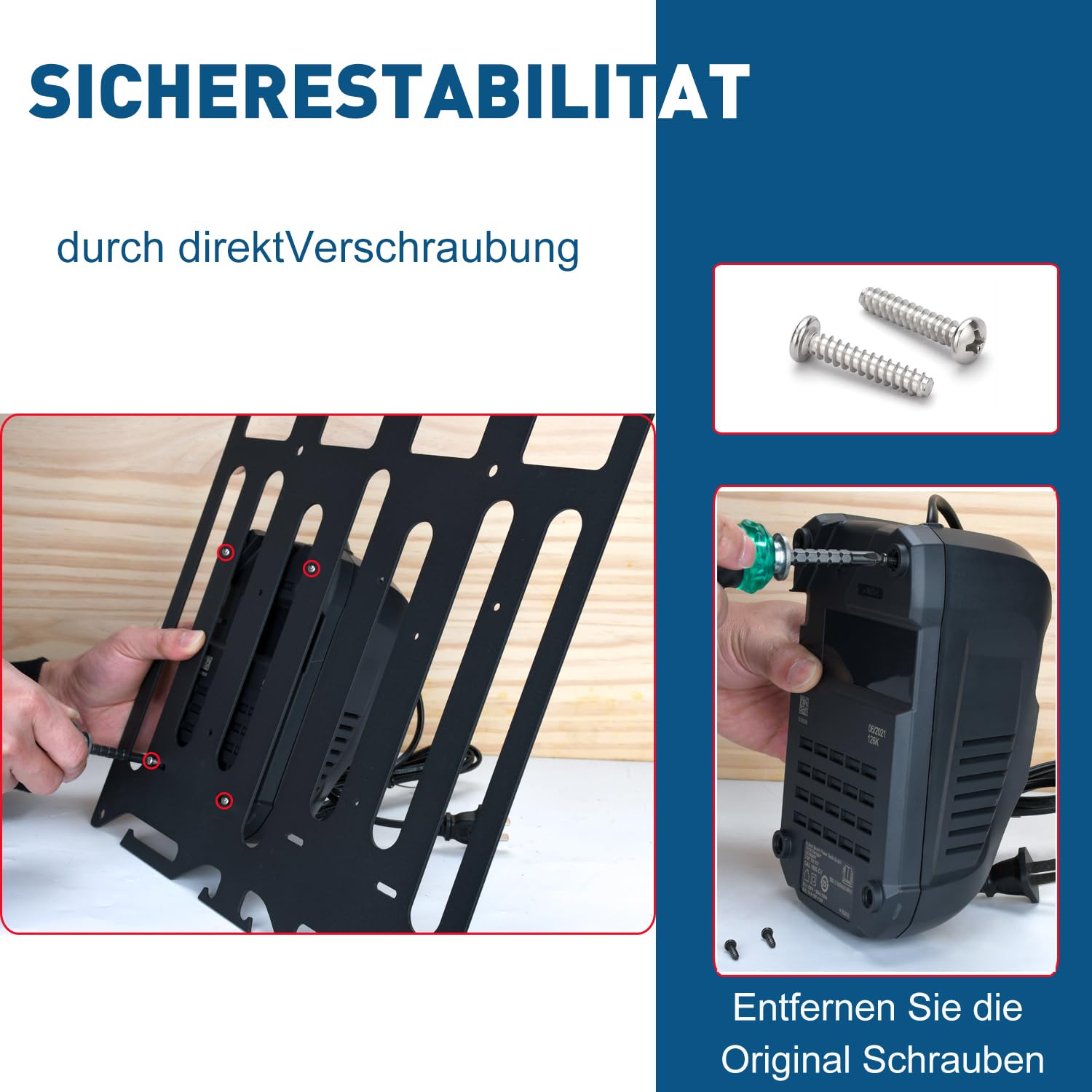 Für Bosch GAL 18V-40 Wandhalterung Akku Ladegerät - Wandhalter inkl. S