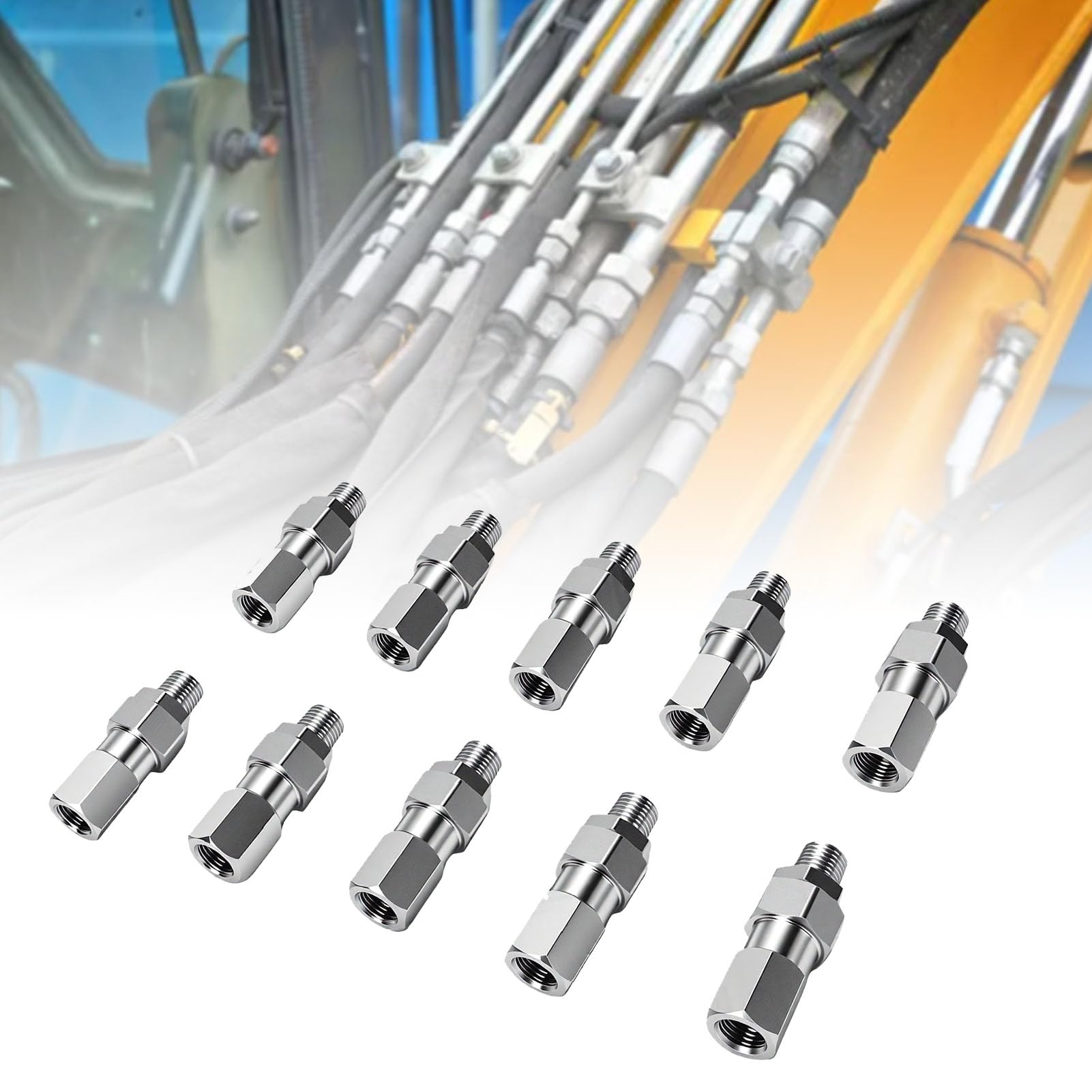 Hyuduo Złączka do Węża Hydraulicznego 1/4 Cala, Zestaw 10 Sztuk, Wysokiej