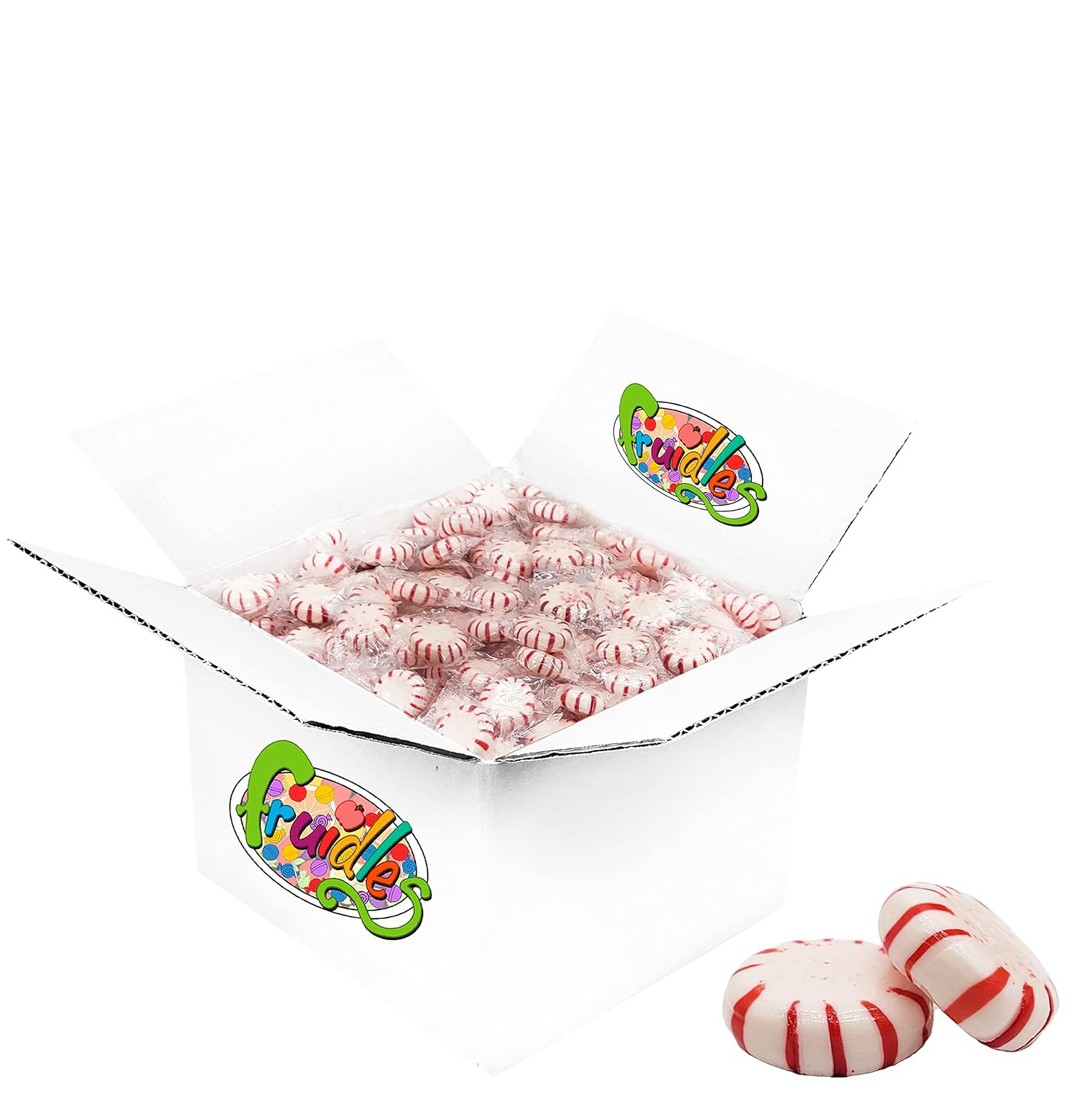 Peppermint White Face Starlights Hard Candy, Kosher, Individually Wrapped (400 Count (5 Pound) BULK)