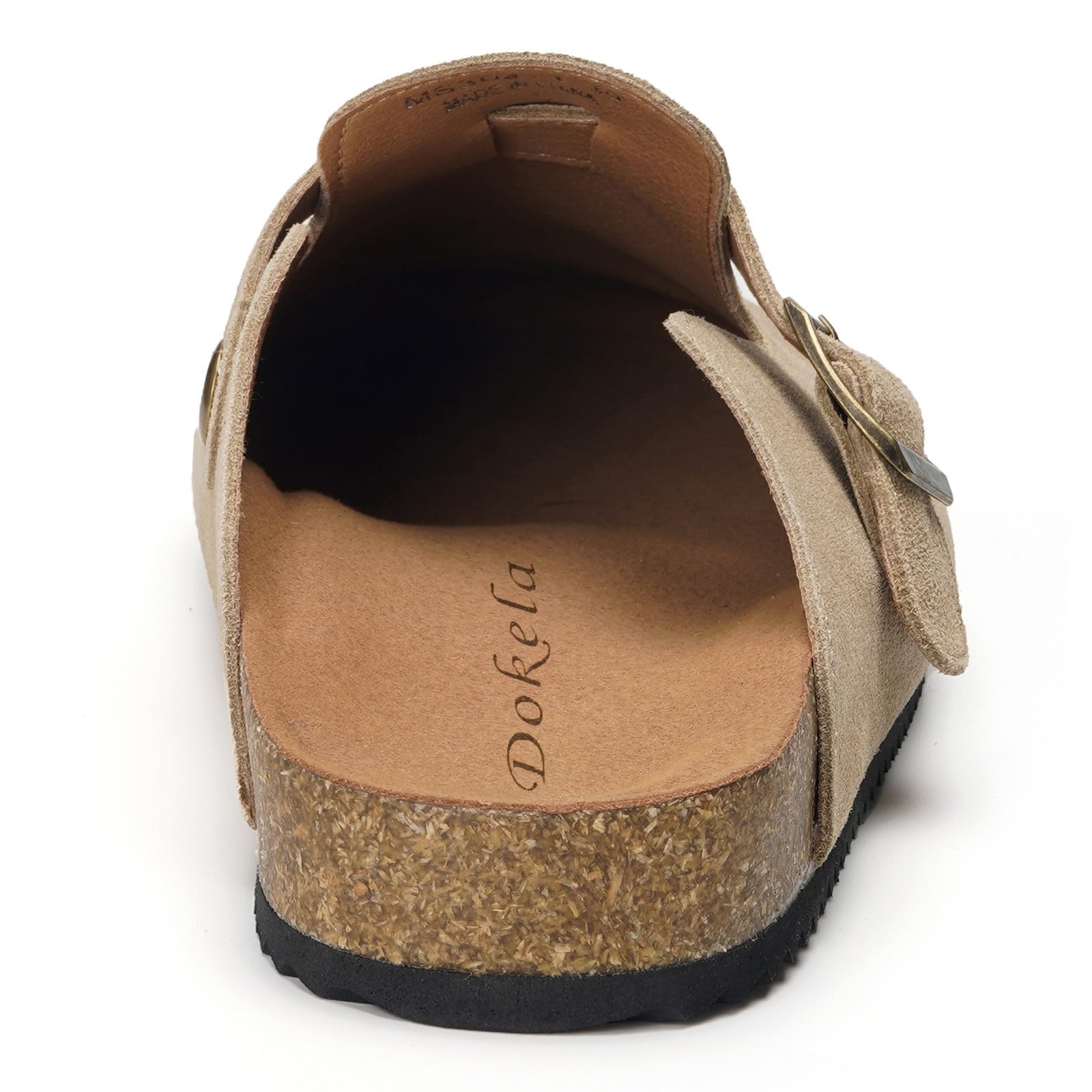 Dokela Mules et Sabots Homme Femme Chaussons avec Liège Confortables Pantoufles Cuir Chaussures Antidérapants Semelle