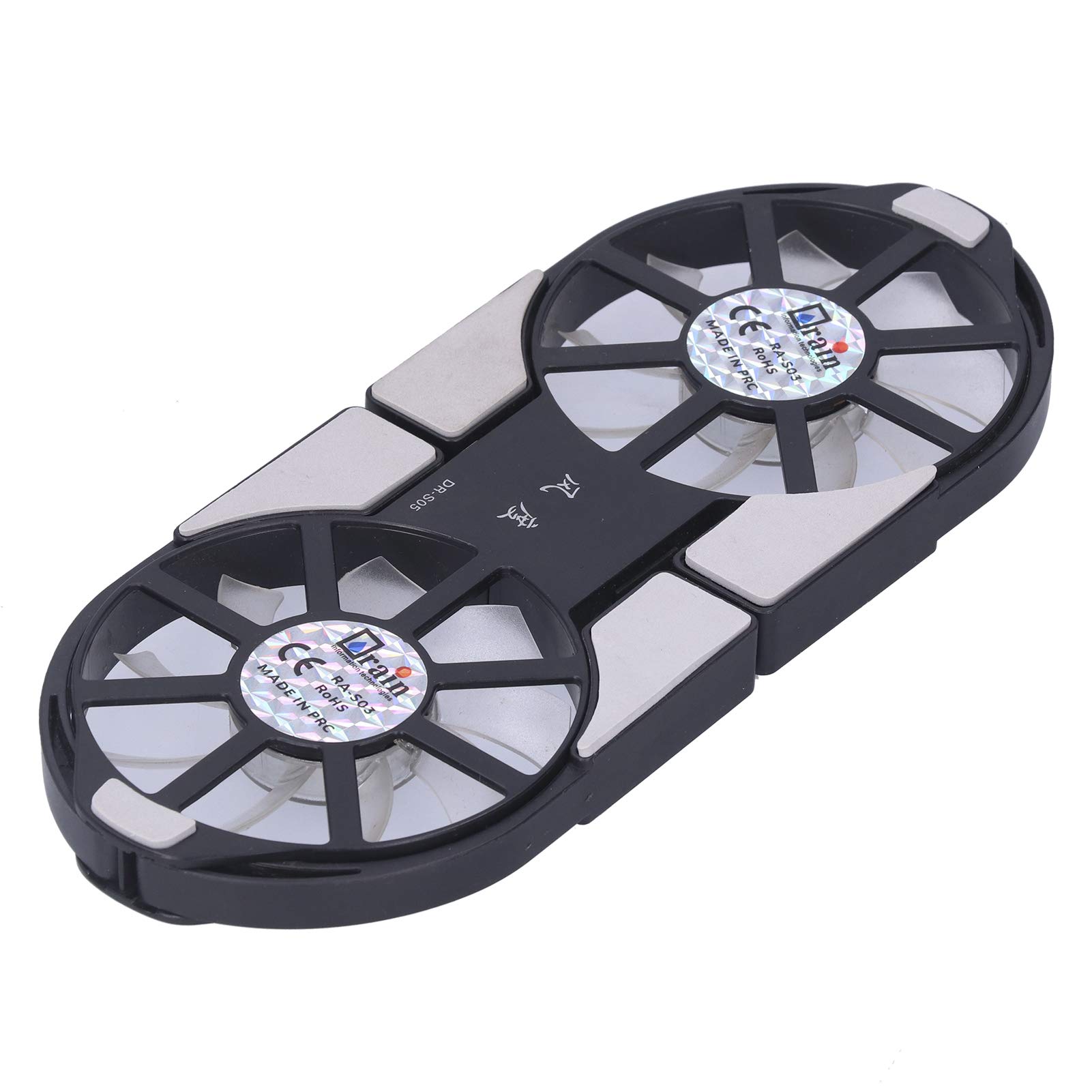 VBESTLIFE Pad di Raffreddamento per Laptop, Dispositivo di Raffreddamento USB per Notebook con Dissipatore di Calore a Doppia Ventola Pieghevole a 4 Colori(Nero)