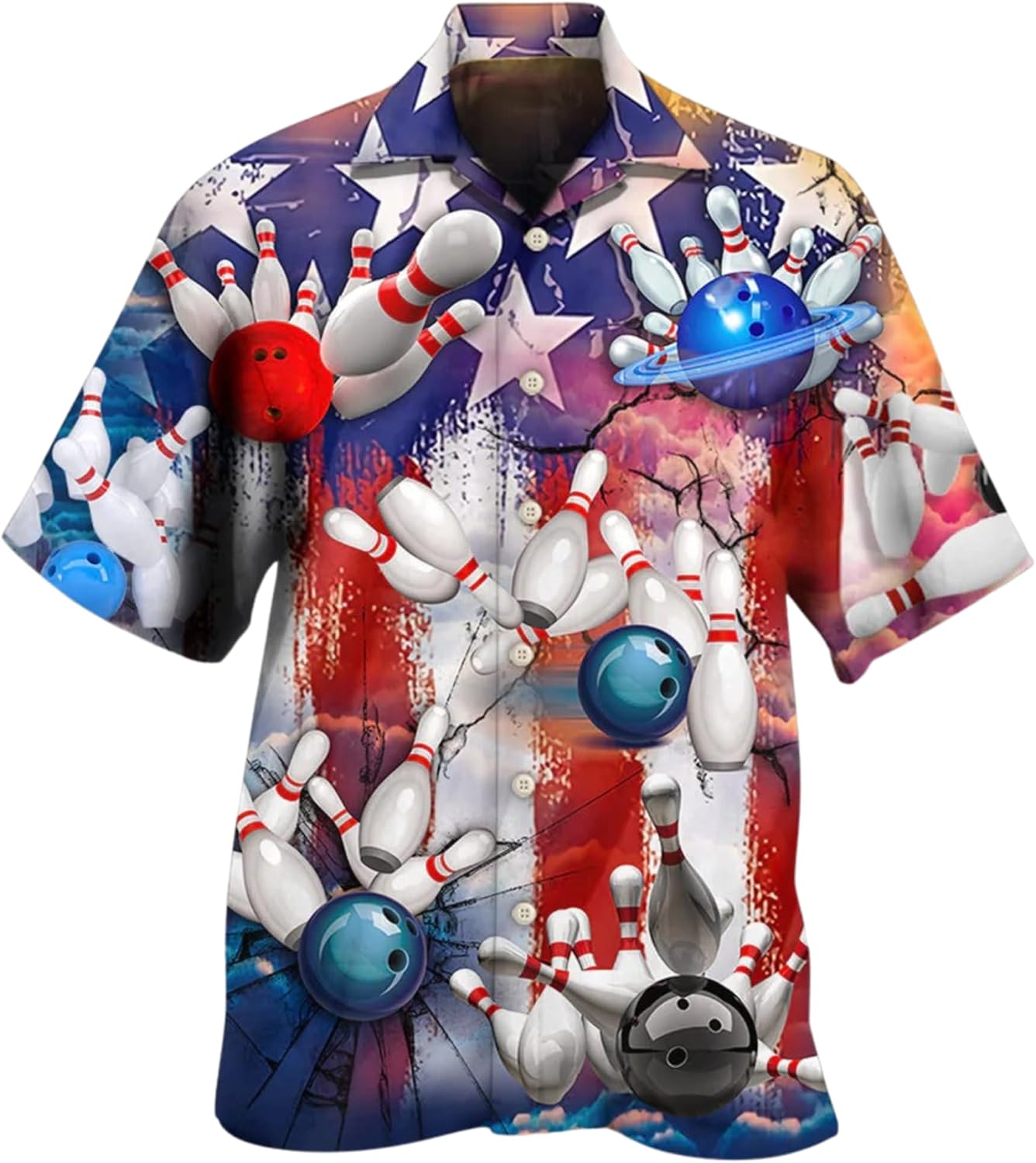Sport Pattern Hawaiian Shirts for Men Women, Sport Team Hawaiian Summer Short-Sleeve Casual Relaxed-Fit Button-Down