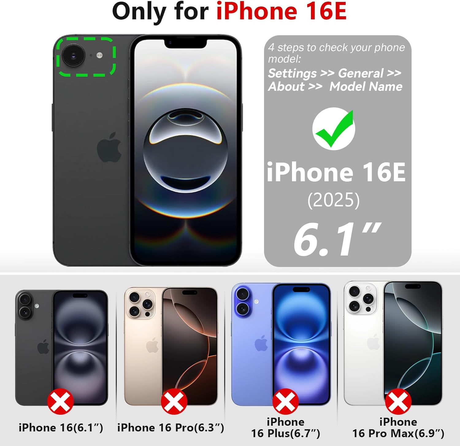 Varikke for iPhone 16e Wallet Case Detachable with RFID Blocking Card Holder for Women, Glitter PU Leather Wrist Strap Strong Magnetic Flip Wallet Removable Phone Case for iPhone 16e 6.1", Mint Green - Image 2