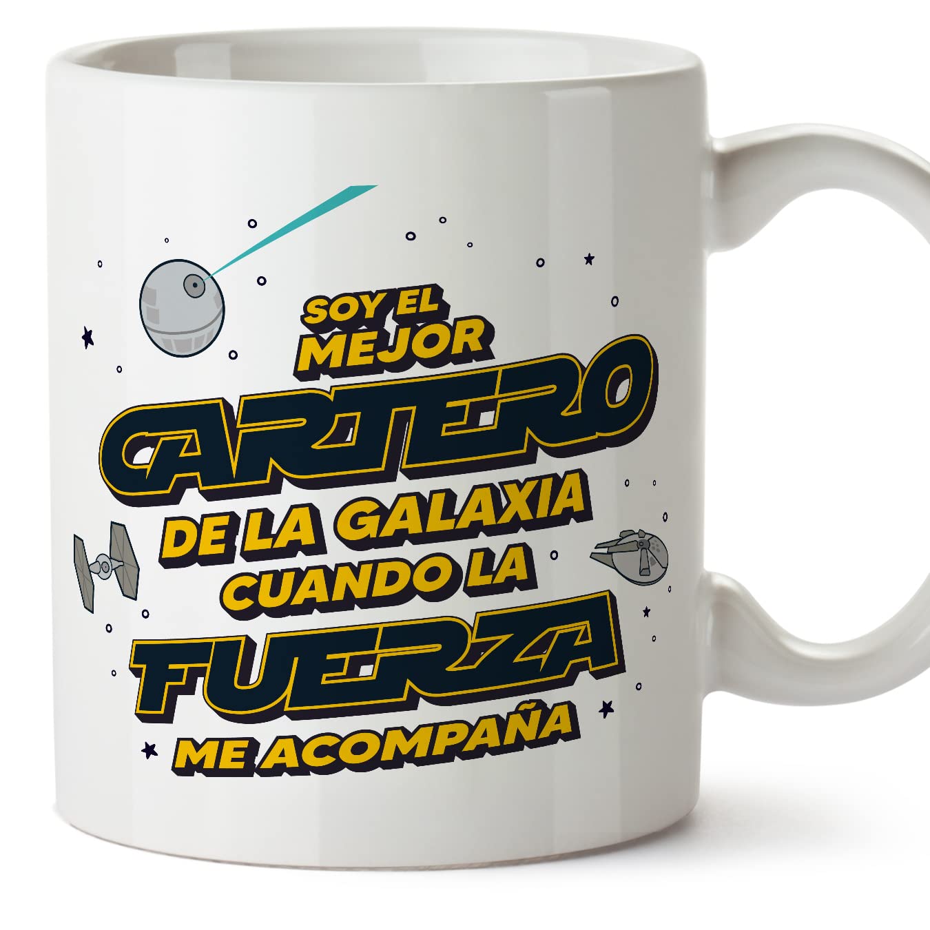 MUGFFINS Tazas para JEFE hombre - En Español - Mejor de la Galaxia Cuando Fuerza me Acompaña - 11 oz / 330 ml - Regalo original y divertido — view 344