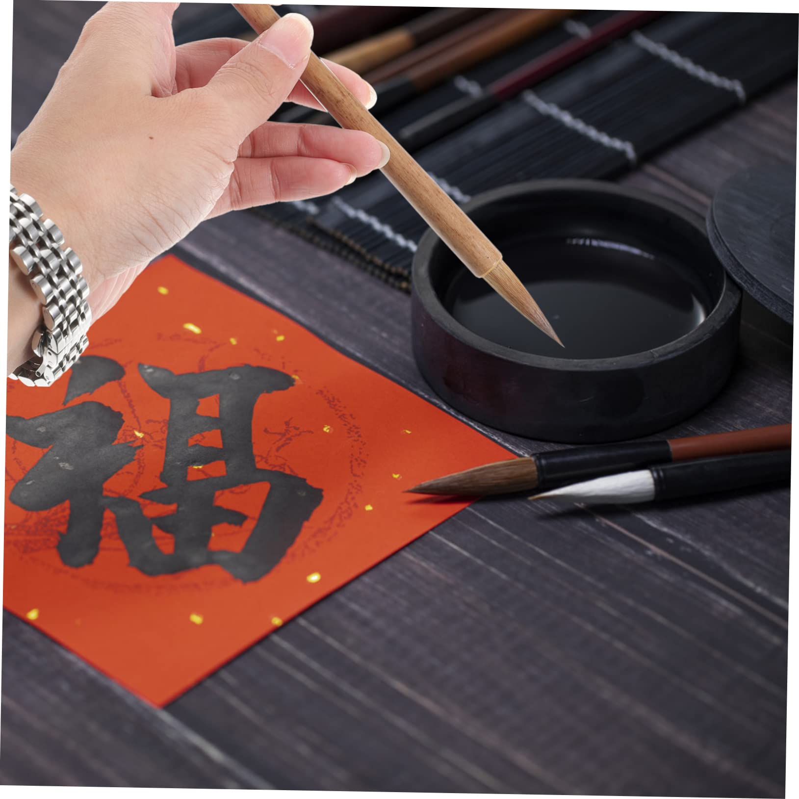 OSALADI 5 ensembles Stylo À Encre Gel Peinture Calligraphie Pinceau Pour Art Calligraphie Chinoise Dessin Pinceau Chinois Pour Aquarelle Pinceaux Chinois Prune 3 pièces * 5