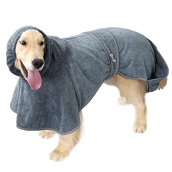 Dog Bath Towel Microfiber Absorbent Quick Dry Oversized Hooded Bath Robe Haibing