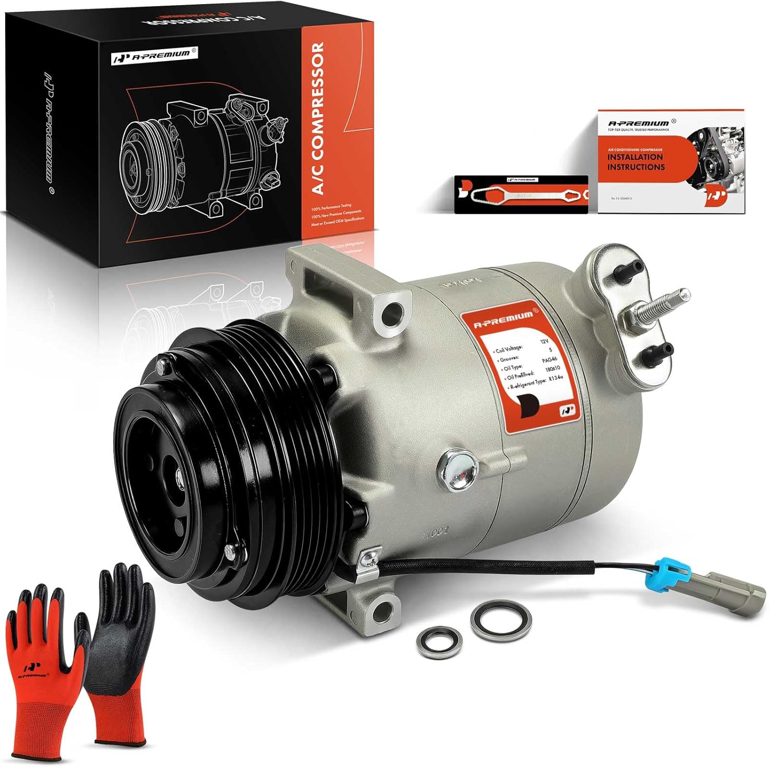 A-Premium AC Compressor with Clutch for Chevrolet Malibu 2.2L (2004–2006)
