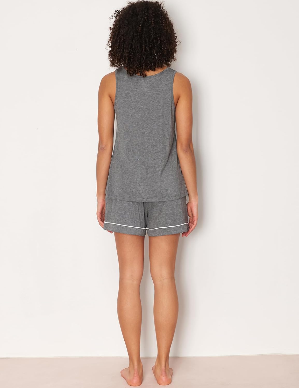 GYS Bamboo Viscose Women Pajama Sets Sleeveless Tank Top with Shorts Summer Lounge Sets - Image 2