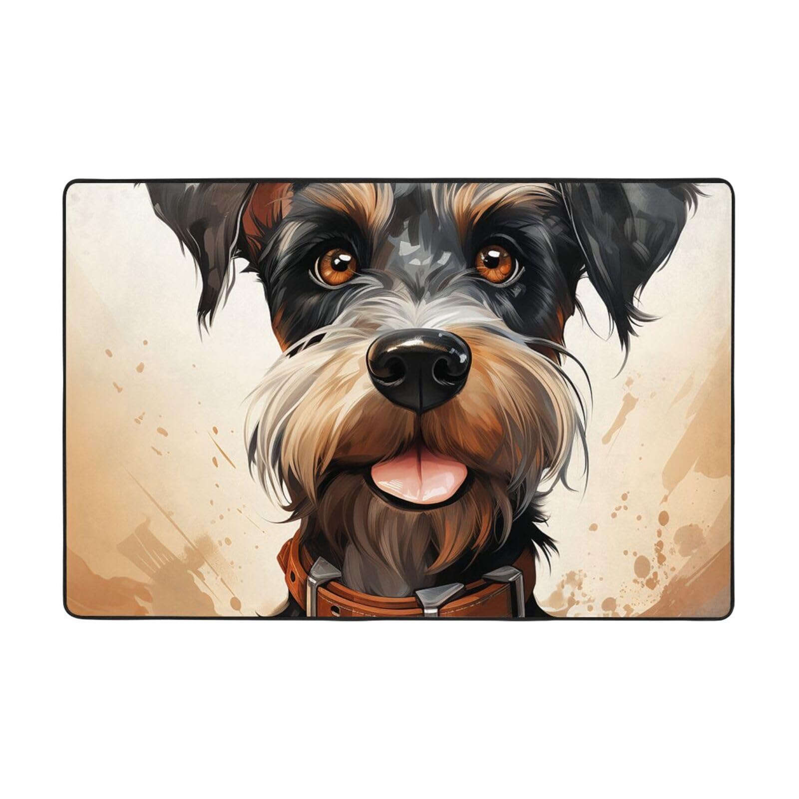 Tapis Schnauzer flanelle antidérapant pour une touche de douceur dans la chambre