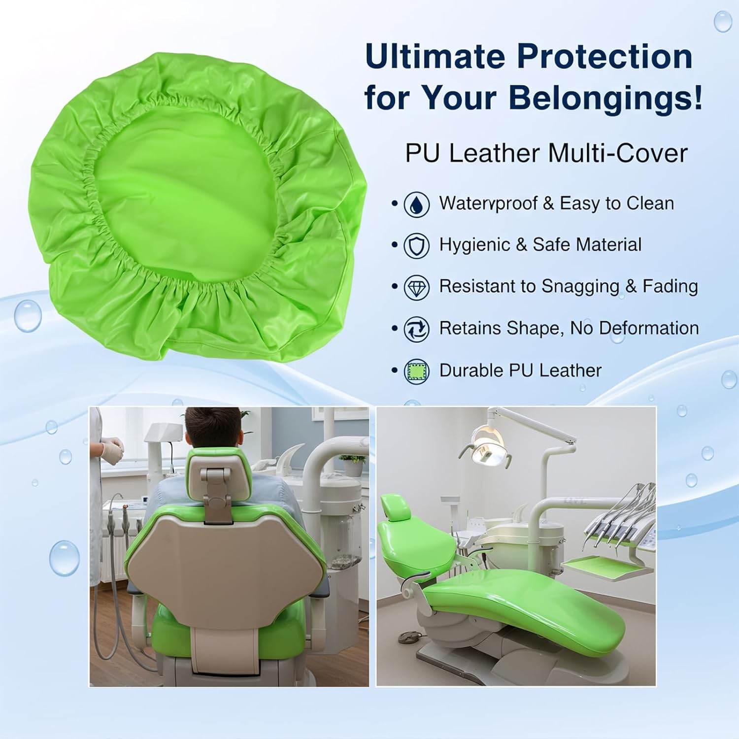 REEHUT 4Pcs/Set Dental Unit Chair Seat Cover PU Leather Elastic Waterproof Protective Case Chair Cover Protector Dentist Equipment
