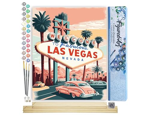 Figured'Art Pintar por Numeros Adultos Póster de viaje Las Vegas