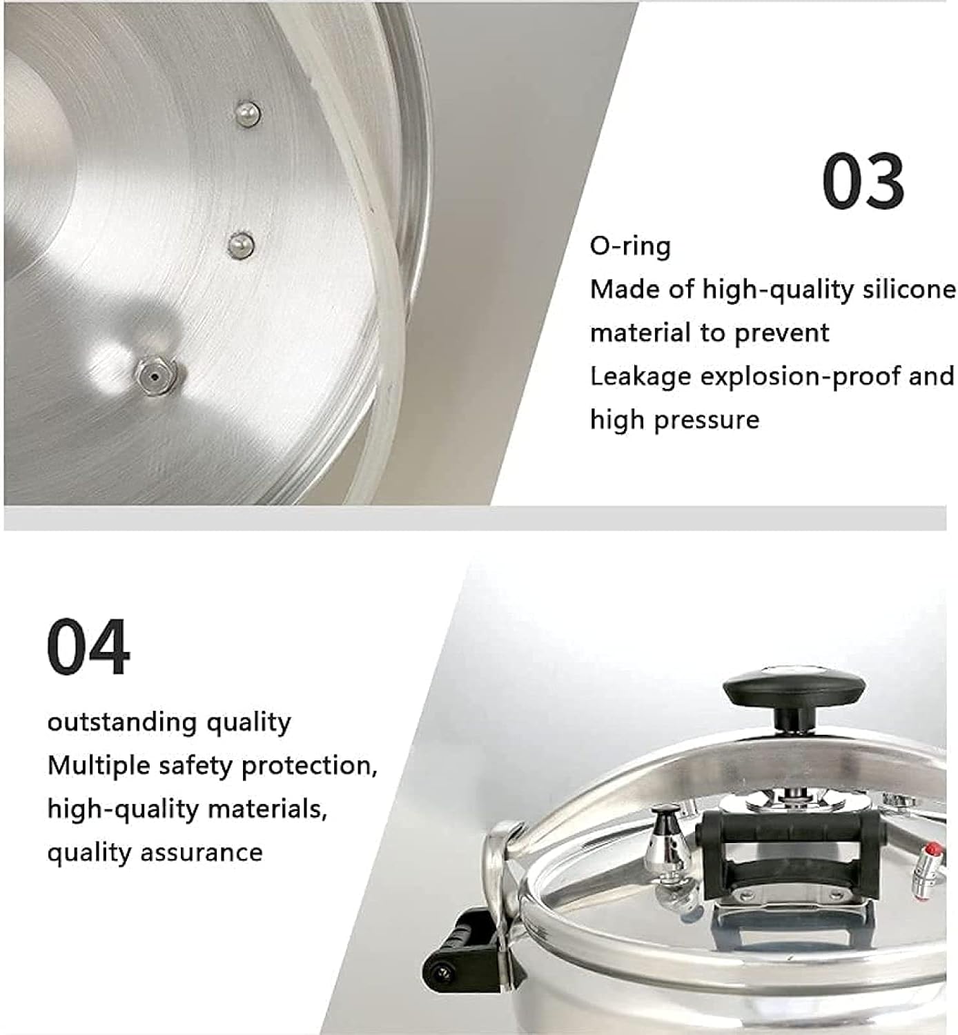 Aluminum Alloy Pressure Cooker，50-100L Large Capacity Explosion-Proof Gas High Pressure Cooking for Large Canteen Hotel Restaurant School (Color : Silver, Size : 100L)