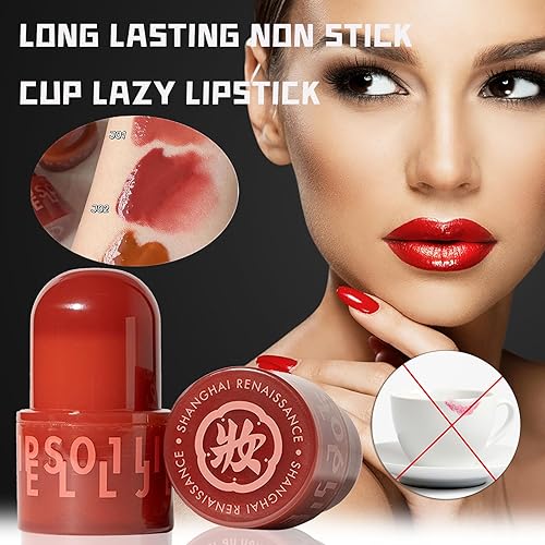 Miniatura 4 de Hezhuang Jelly - 2 unidades de gelatina de labios, brillo labial hidratante tintado, textura de gelatina de 12 horas de larga duración, hidratante