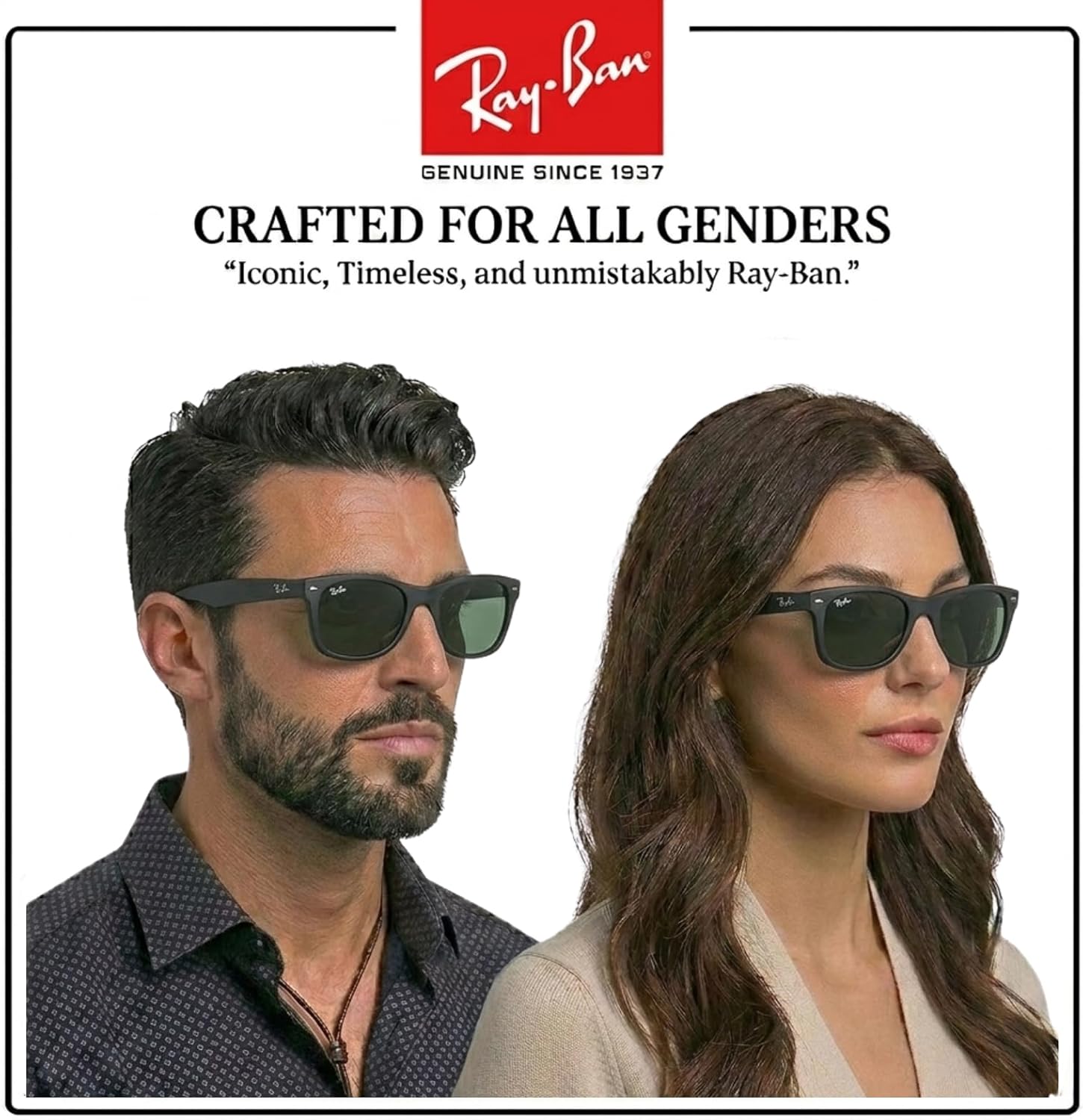 Ray-Ban RB2132 NEW WAYFARER CLASSIC Square Shaped Sunglasses for Men & Women with Official RAYBAN Eyewear Kit