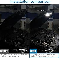 Vista 6 de GraceYou - Kit de luces LED para debajo del capó, impermeable, 12 V, luces LED para automóvil, barras, capó de automóvil, luces de inspección
