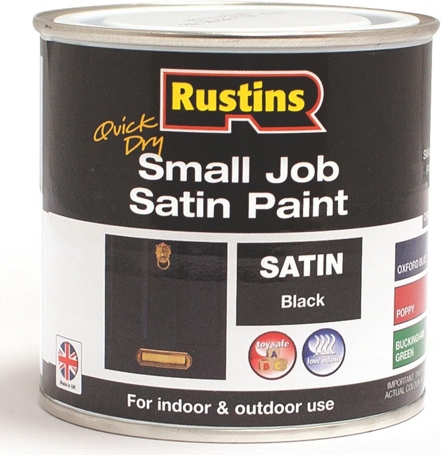 RUSTINS Small Job Satin Paint Black 250ml