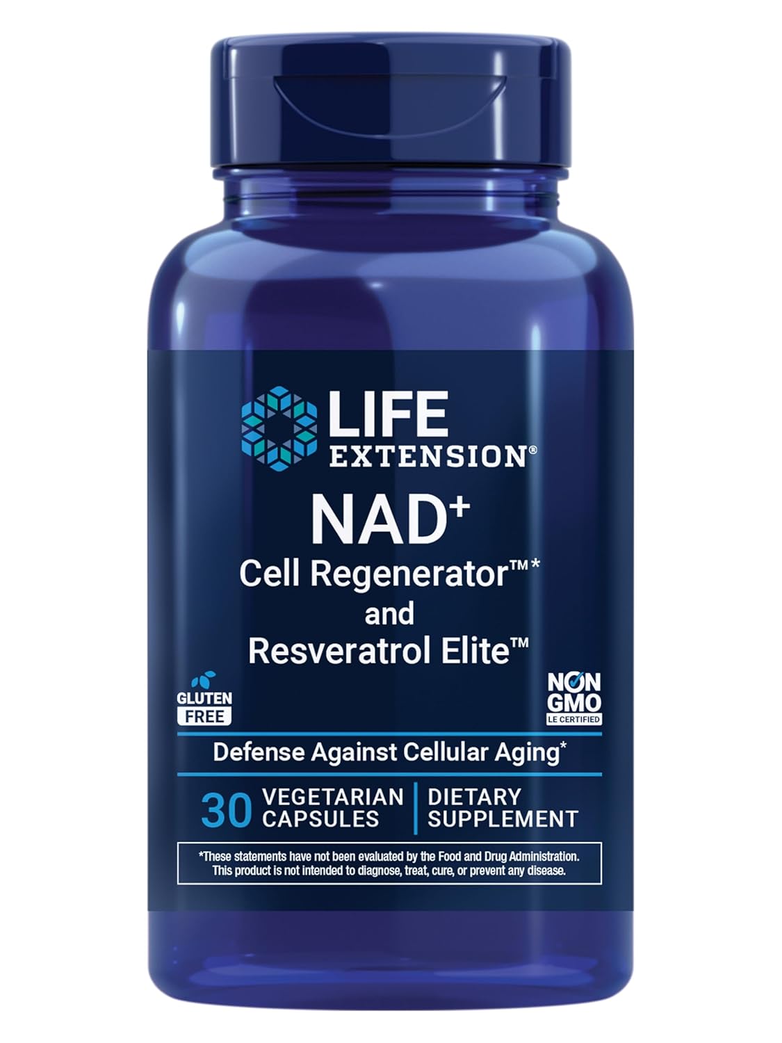 Life Extension NAD Cell Regenerator and Resveratrol Elite nicotinamide riboside Trans-resveratrol quercetin Fisetin Heart Health Healthy Aging Vegetarian