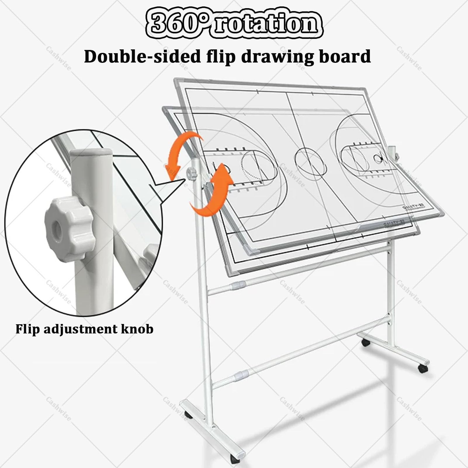 Lavagna magnetica per allenatori fronte/retro, grande display tattico con ruote per pallacanestro, calcio, allenamento quotidiano e distribuzione tattica
