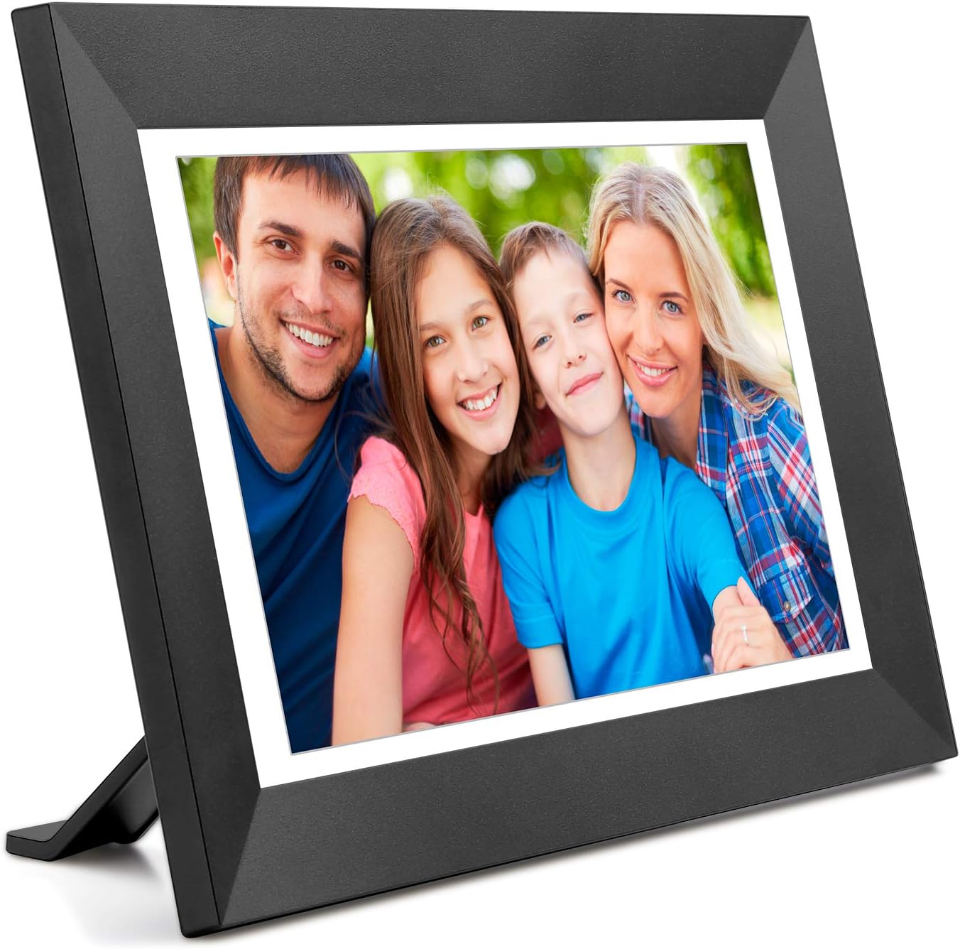 kimire Digital Picture Frame WiFi Digital Photo Frame Full HD 1366x768 IPS Touch Screen, 16GB Storage, Auto-Rotate, Support Micro Slot, Sleep Mode, Share Photos and Videos via APP(10 inch, Black)