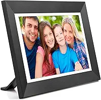 Moldura digital WiFi Kimire Full HD 1366 x 768 IPS Touch Screen, 16 GB de armazenamento, rotação automática, suporta micro slot, modo de suspensão, compartilhe fotos e vídeos via aplicativo (25,4 cm,