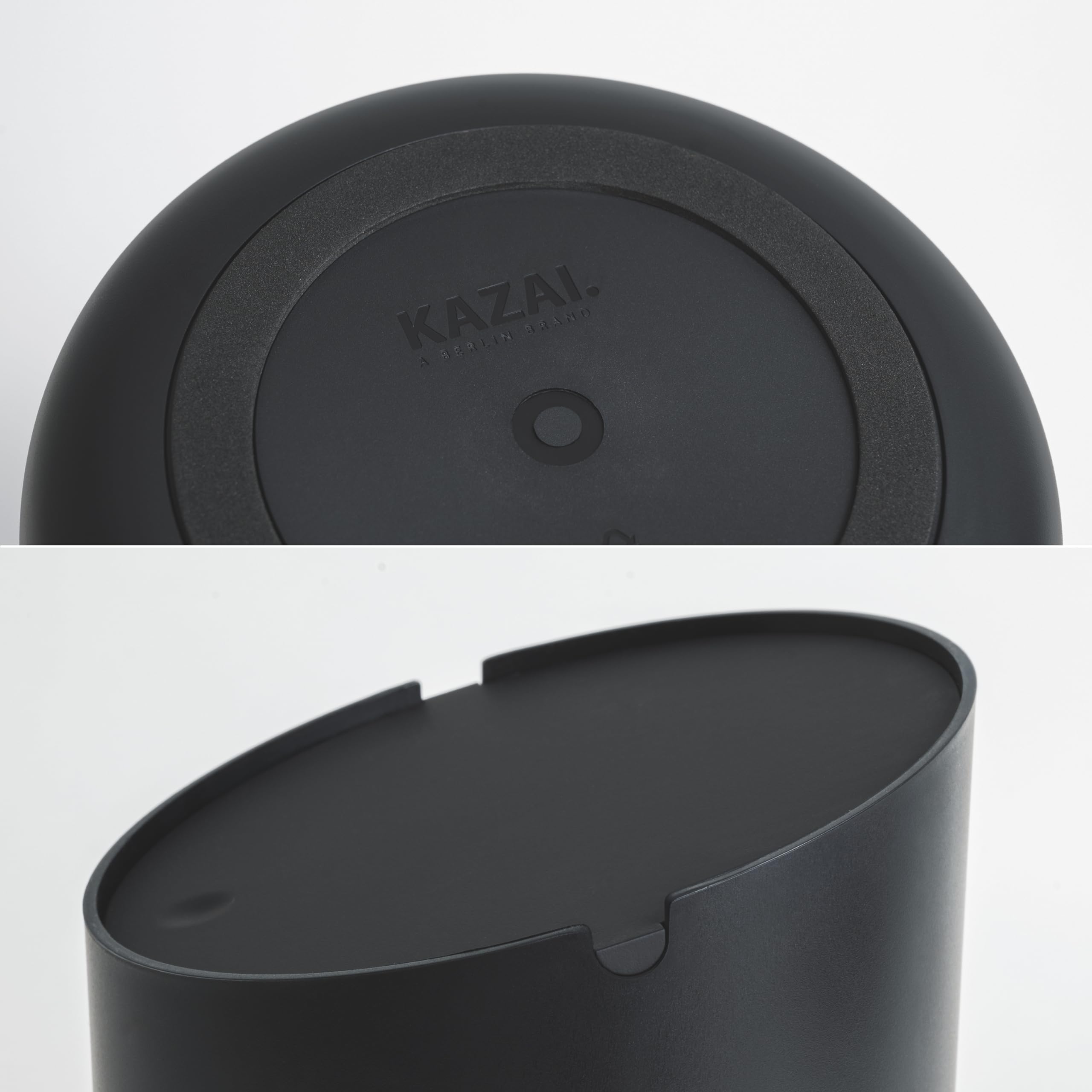 Kazai Cestino Bagno Piccolo 'Tove' 1,5L Mini Pattumiera da Tavolo Antiscivolo Nero