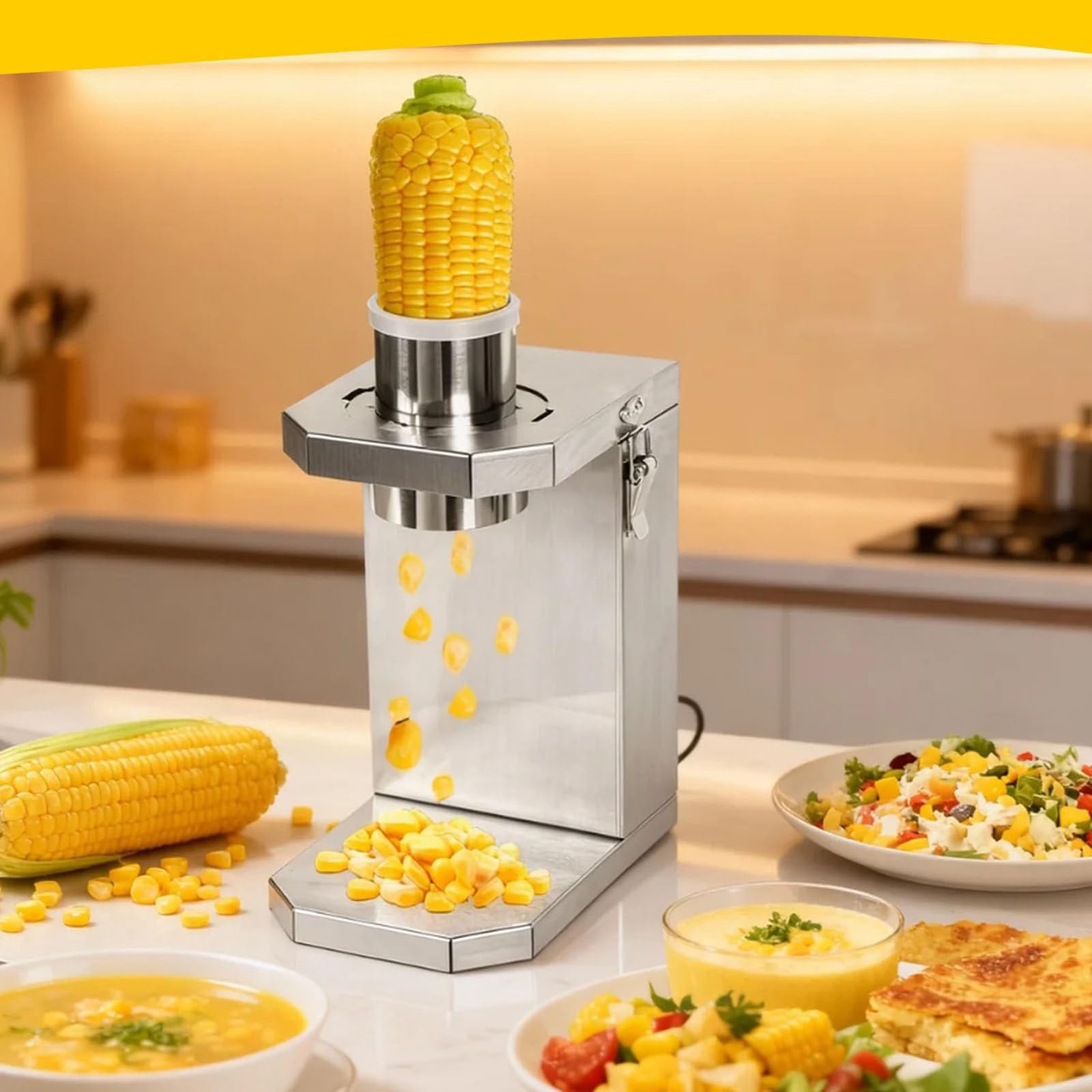 Sgranatrice elettrica per mais da 40 W, macchina sgranatrice per mais professionale, ideale per la cucina casalinga e la preparazione di alimenti a livello professionale.