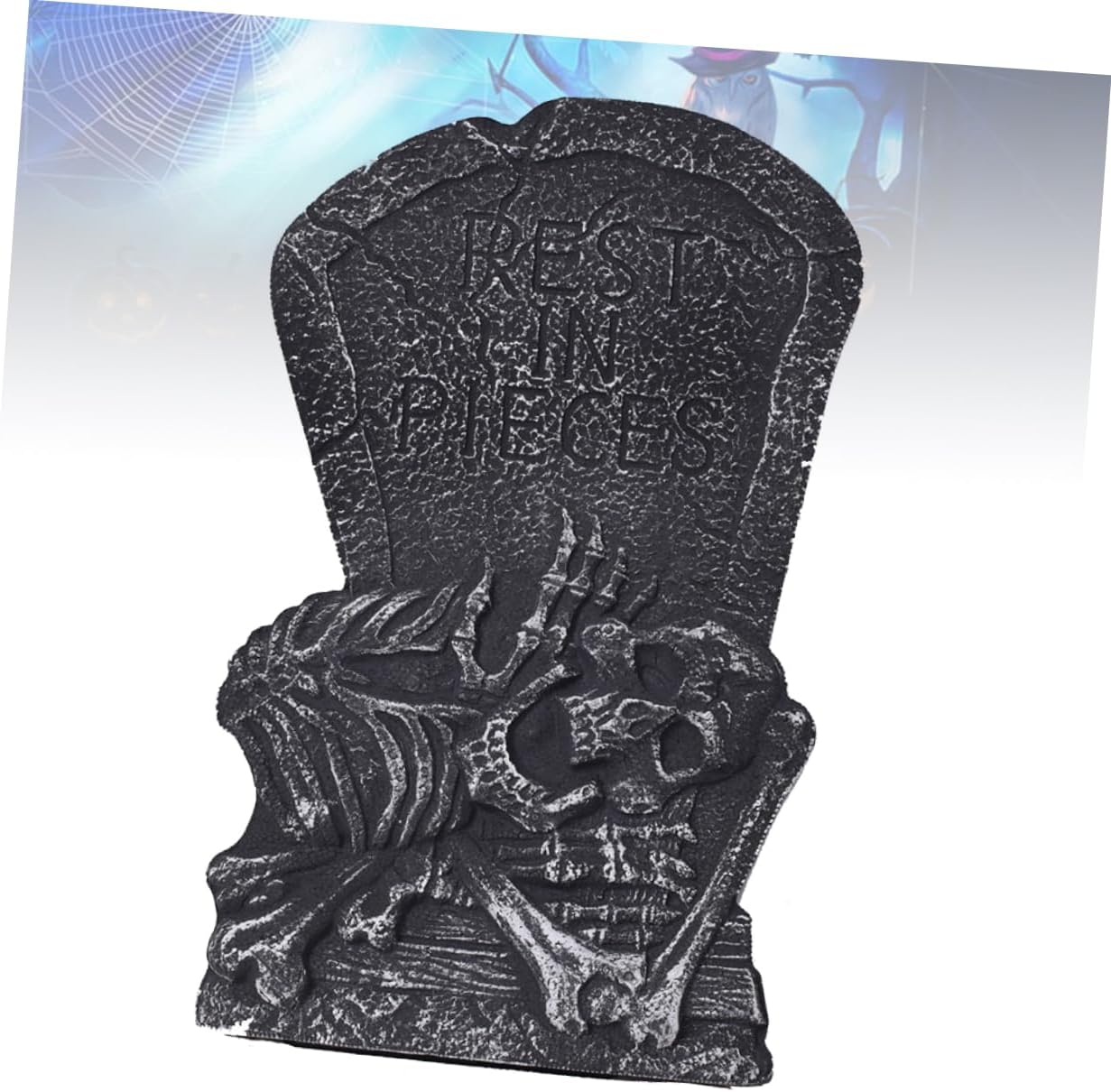 Halloween Skull Tombstone Prop Spooky Tombstone Decoration for Eerie Graveyard Scene Layout for Halloween Decor and Horror Theme Events