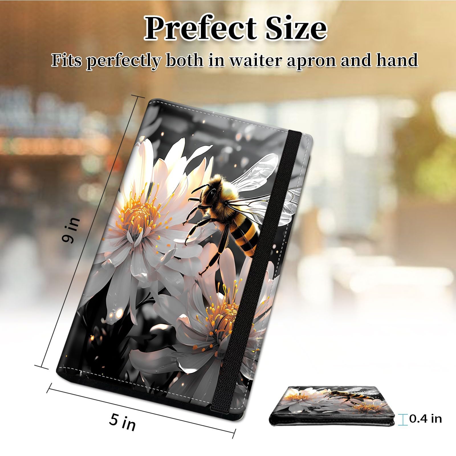 Restaurant Waitress Server Book For Waitstaff Organizer, Money Pocket, Guest Checks & Server Pads - View #2