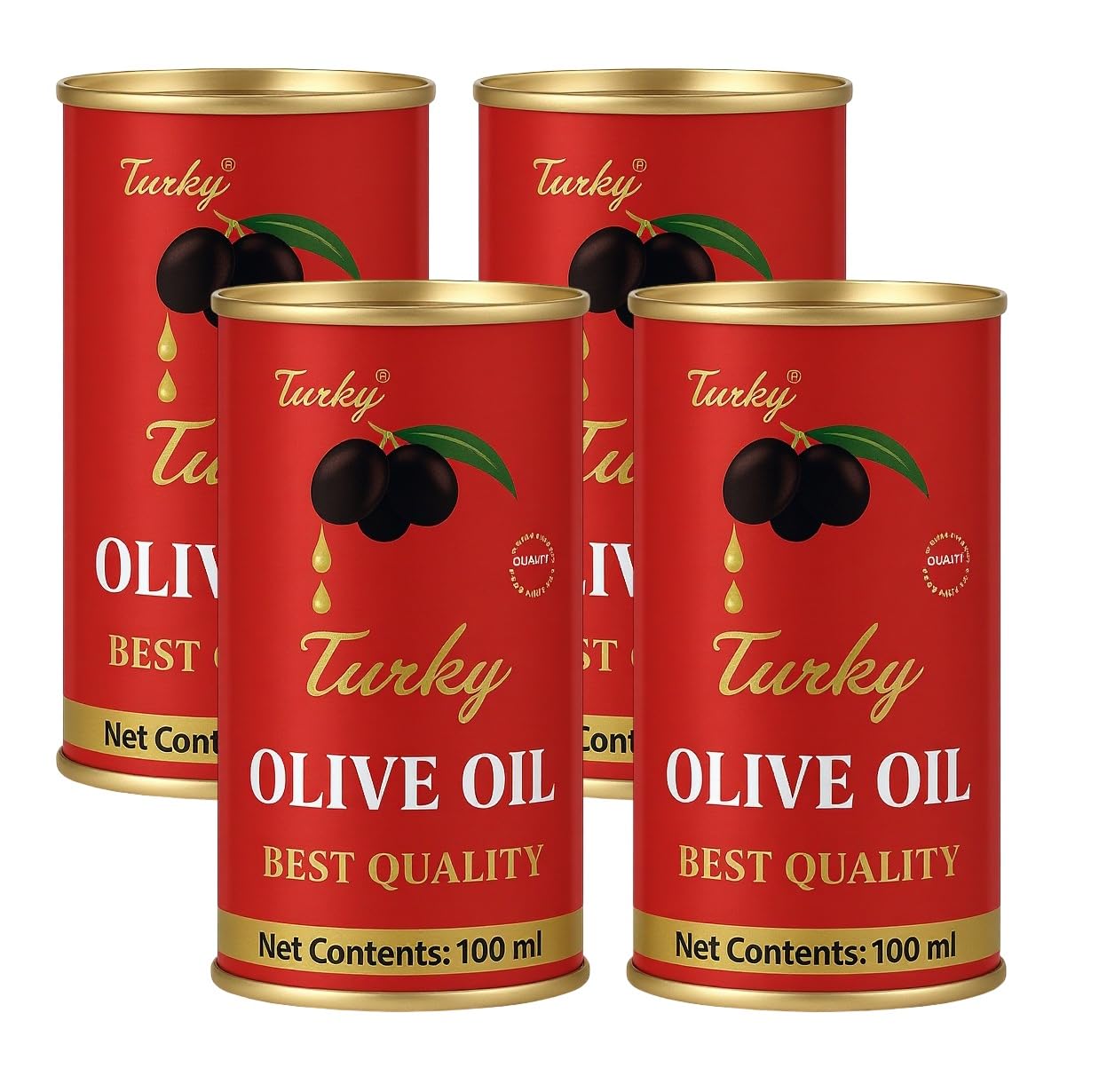 turky plus olive oil | non-edible | a++ grade | an iso 9001:2008 certified company | red olive oil, 100 ml (100 ml x 4 pcs)