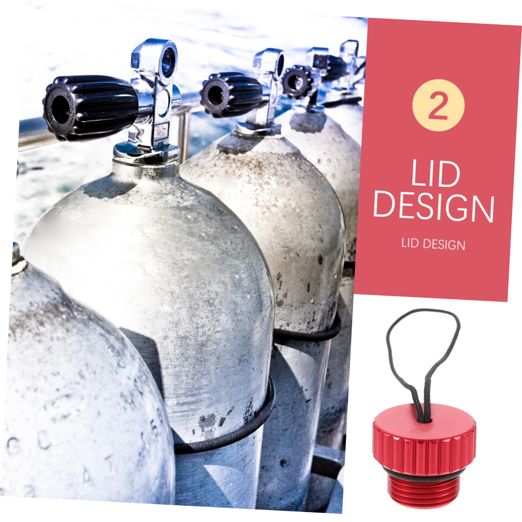 Happyyami Diving Tank Valve Dust Cap Cover for Scuba Air Lightweight Durable Protection for Scuba Valve Adapter Accessory