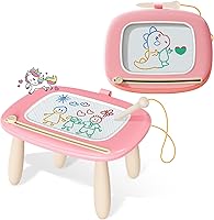 Vista 9 de Kikidex Tablero magnético de dibujo, juguetes para niñas pequeñas para niñas de 1 a 2 años, almohadilla de tablero de garabatos, juguetes educativos