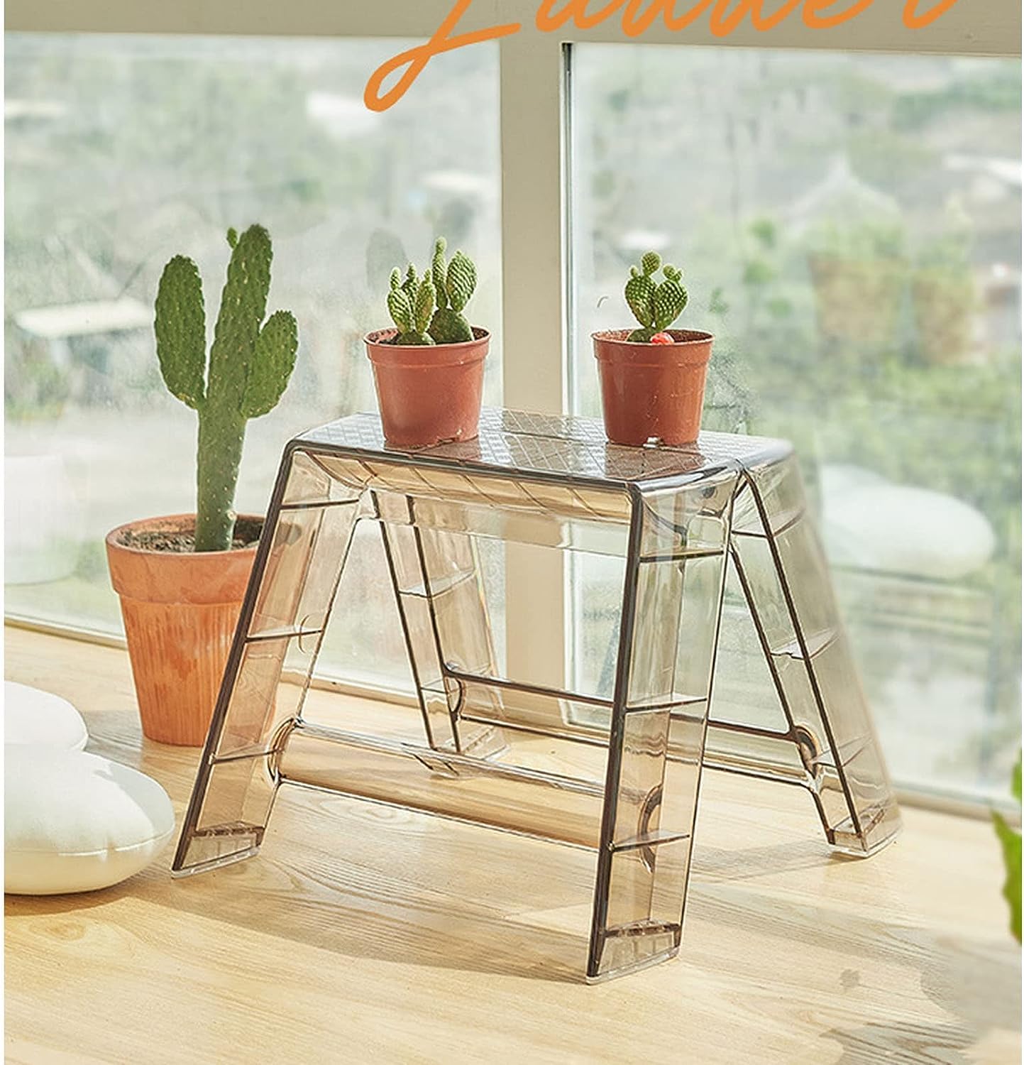 Taburete plegable de acrílico, portátil y ligero para un fácil almacenamiento, ideal para cocina, biblioteca y uso al aire libre