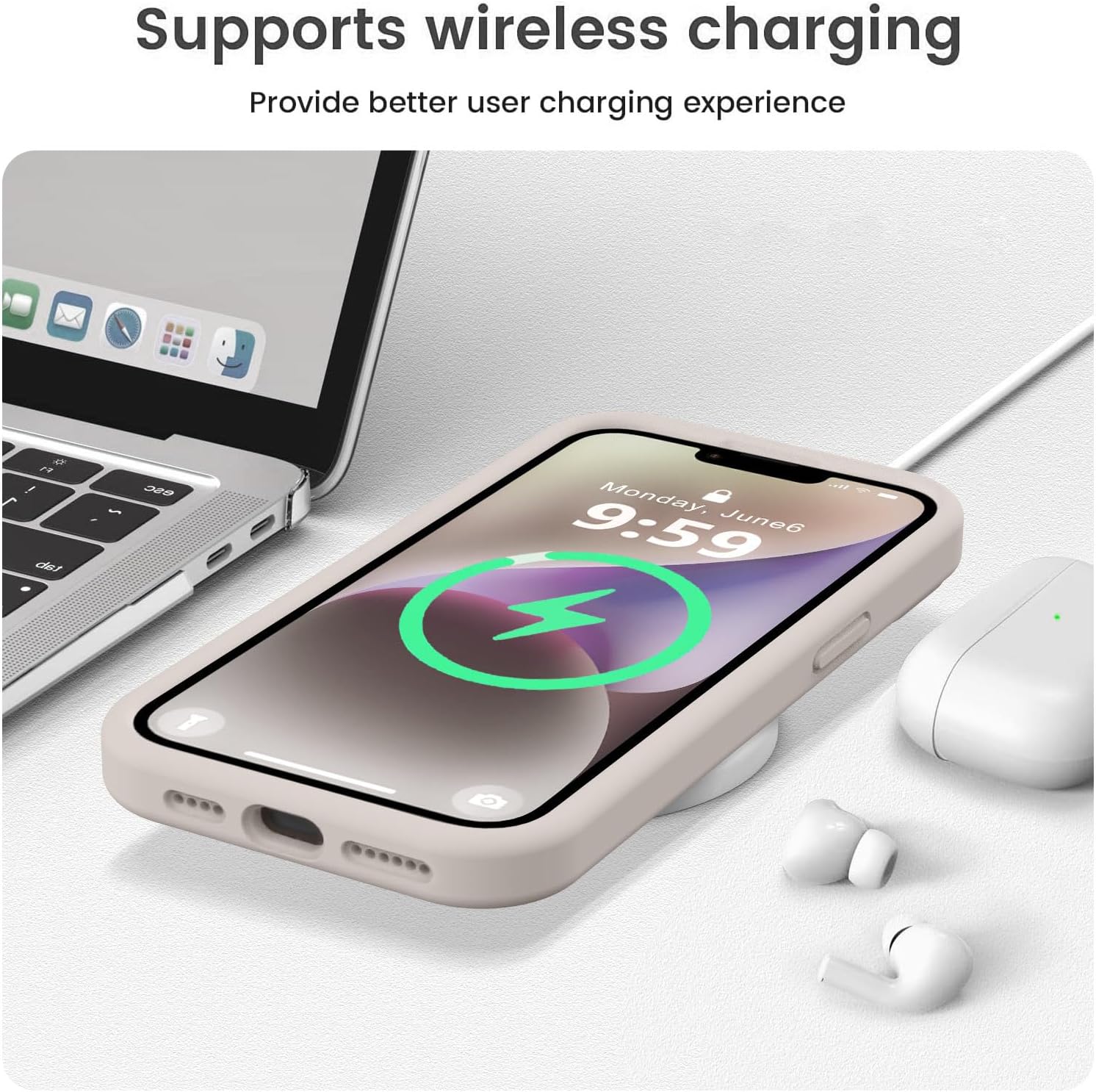 Vooii for iPhone 13 Pro Max Case (Upgraded Camera Protection) (Soft Anti-Scratch Microfiber Lining) Liquid Silicone Shockproof Full Body Protective Phone Cover, 6.7”, Stone Stone iPhone 13 Pro Max image 7 of 7 B0DR71RF7K