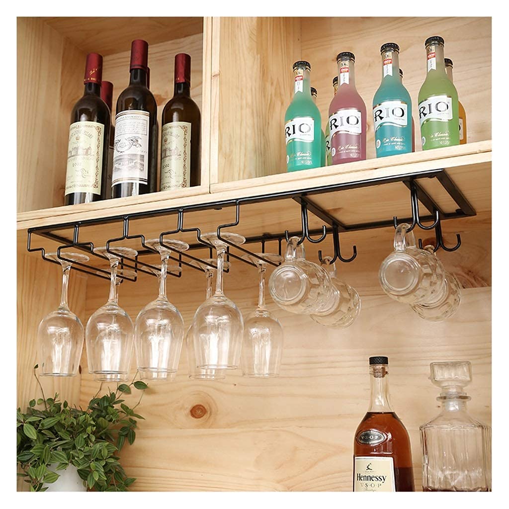 Casier à verres à vin noir 30x22.5cm pour armoire suspendue
