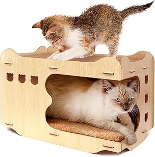 Cat Scratcher Board Lounge, Corrugated Cardboard Cat Scratcher Bed, Large Scratching Lounger Sofa Bed, Cat Scratching Pad for Indoor Cats as Furniture Protector, Cat Training Toy (A)
