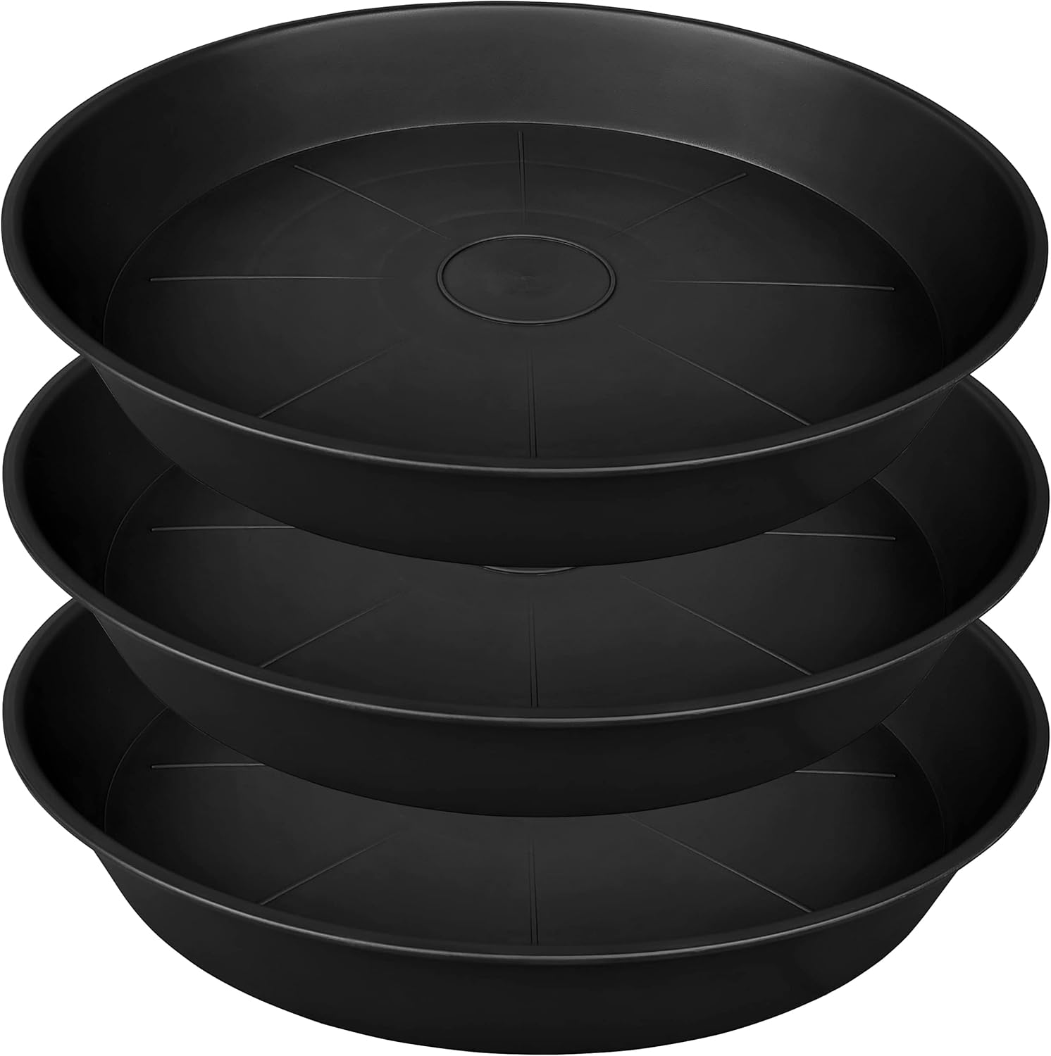 INCOMPLETE 3 Pack of 20 22 inch Plant Saucer (19.2 Inch Base), 3.6" Depth Tray, Bath Baths Bowl for Garden, Large Deep Plastic Plant Trays for Indoors Outdoor, Tray for Planter 19-23" (22", Black)